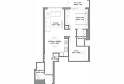 1 bedroom with study